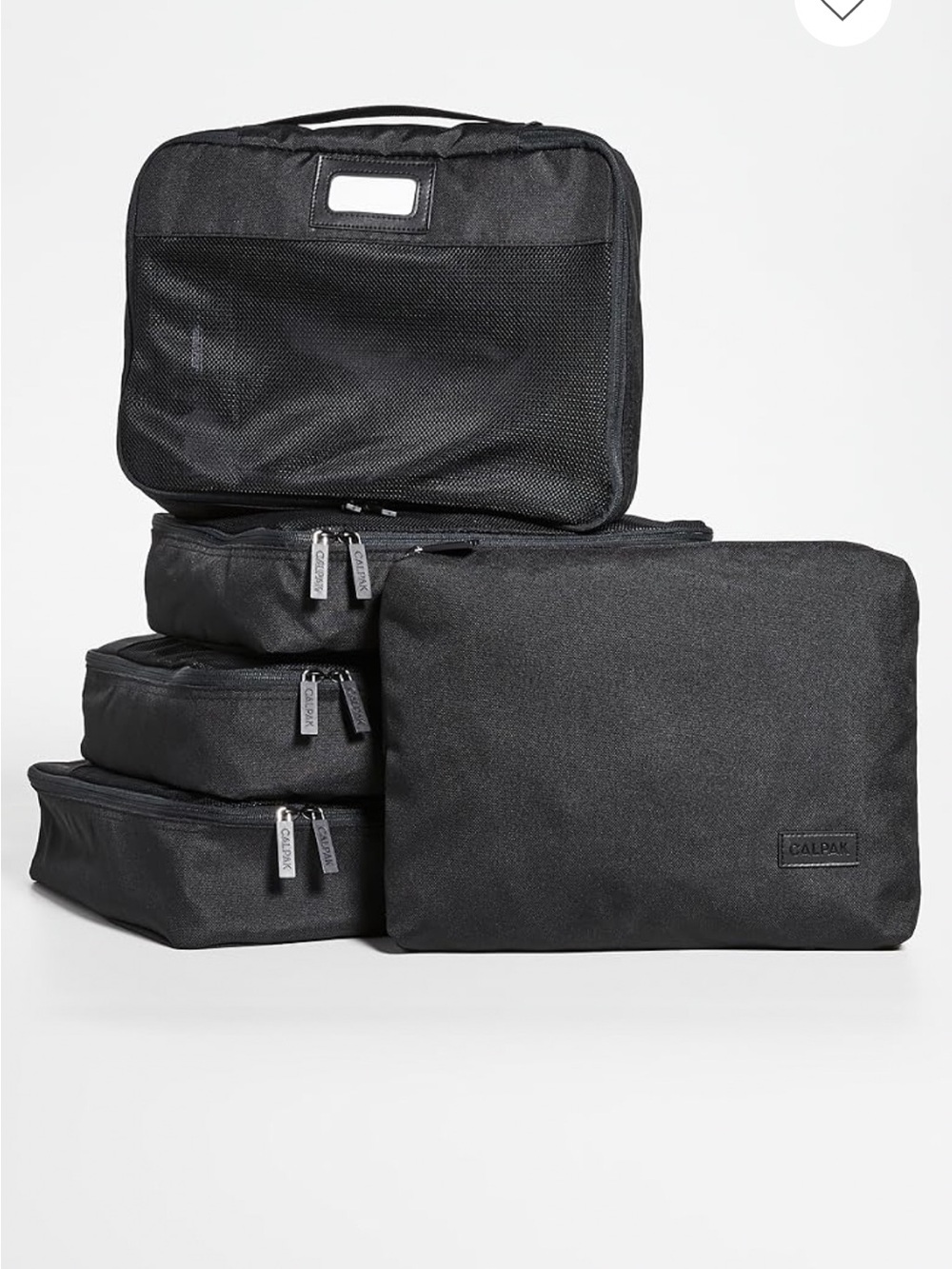 CALPAK Packing Cube Set Black 5 Piece Travel Organizer NWT